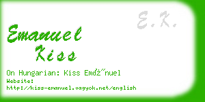 emanuel kiss business card